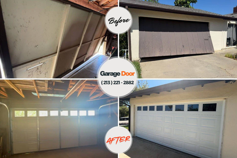 Before and after: garage door repair Waukesha, WI